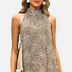 First Kiss Mock Neck Top with Belt Size L